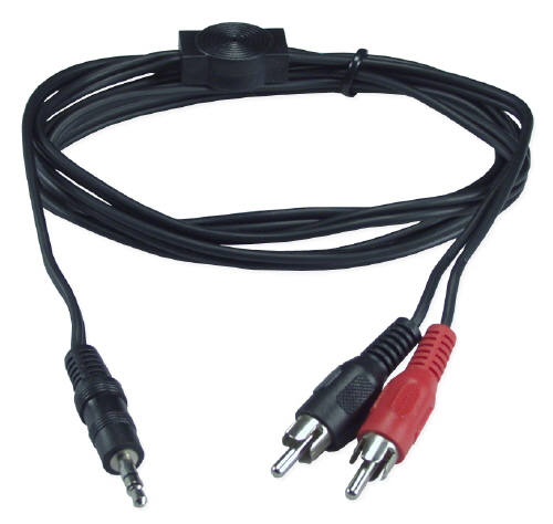 QVS 1ft 3.5mm Mini-Stereo Male to Two RCA Male Speaker Cable