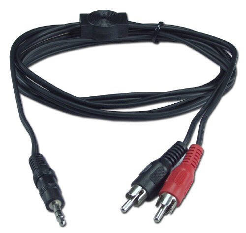QVS 25ft 3.5mm Mini-Stereo Male  to Two RCA Male Speaker Cable