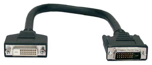 QVS 1ft Premium DVI Male to Female Digital Flat Panel PortSaver Cable