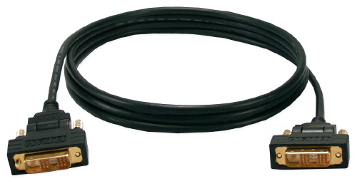 QVS 2M Ultra High Performance DVI Male to Male HDTV/Digital Flat Panel Gold Swivel Cable