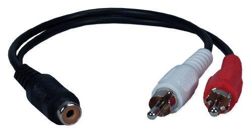 QVS 6" RCA Phono to Two Parallel Phono Jack Cable