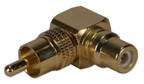 QVS RCA Male to Female 90 degree Adapter