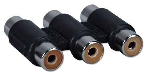 QVS Triple-RCA Female to Female Coupler